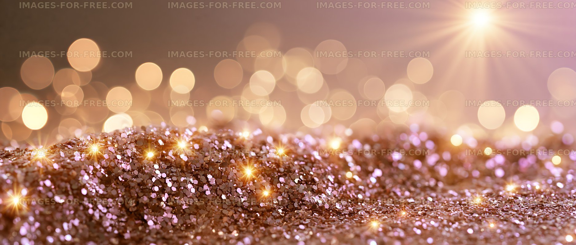 Sparkling rose gold glitter background in warm light