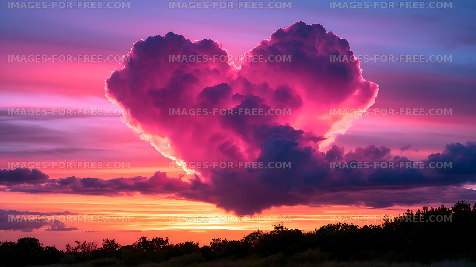 Towering pink storm cloud glowing over a sunset horizon