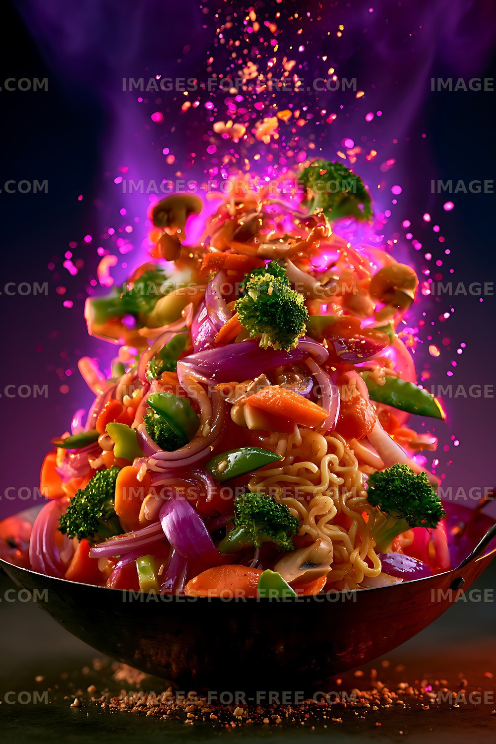 Vibrant vegetable noodles with mixed fresh vegetables