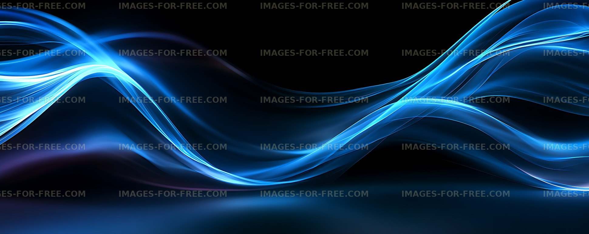 Glowing blue wave lines on a dark abstract background
