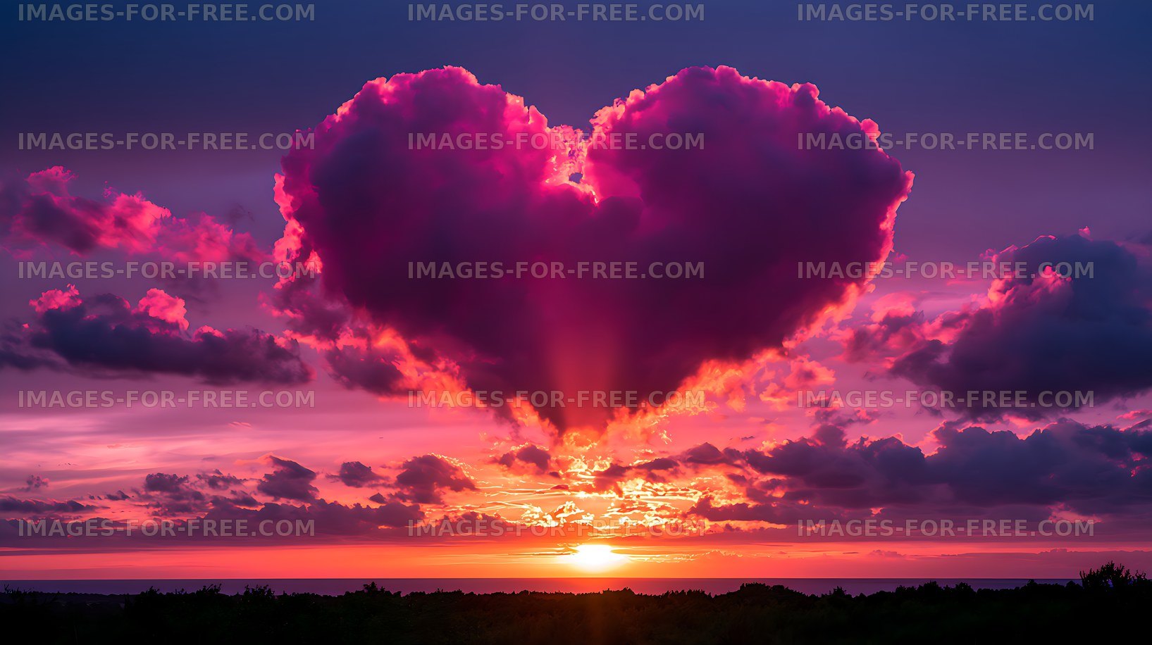 Vivid purple cloudscape at sunset