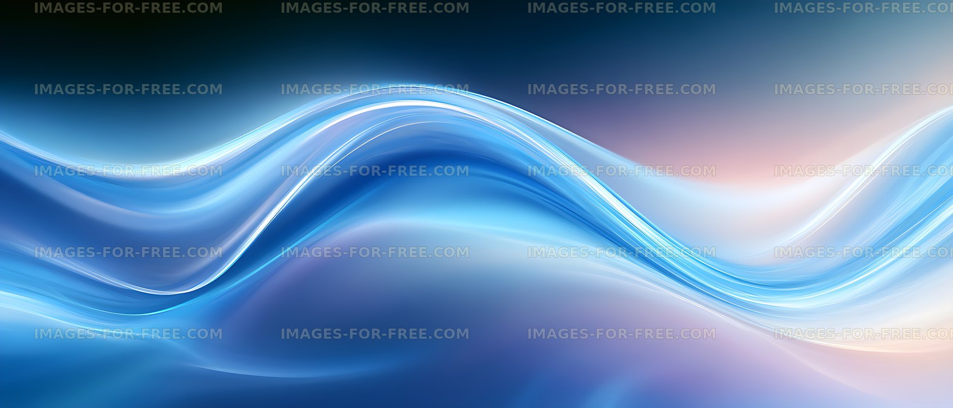 Abstract blue flowing waves with glowing light