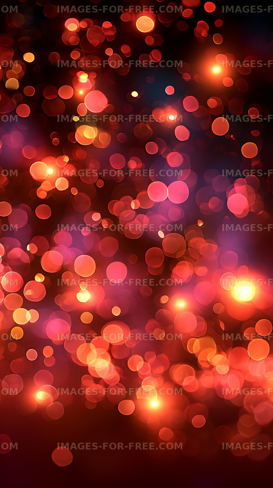 Vibrant abstract bokeh lights in red and orange tones