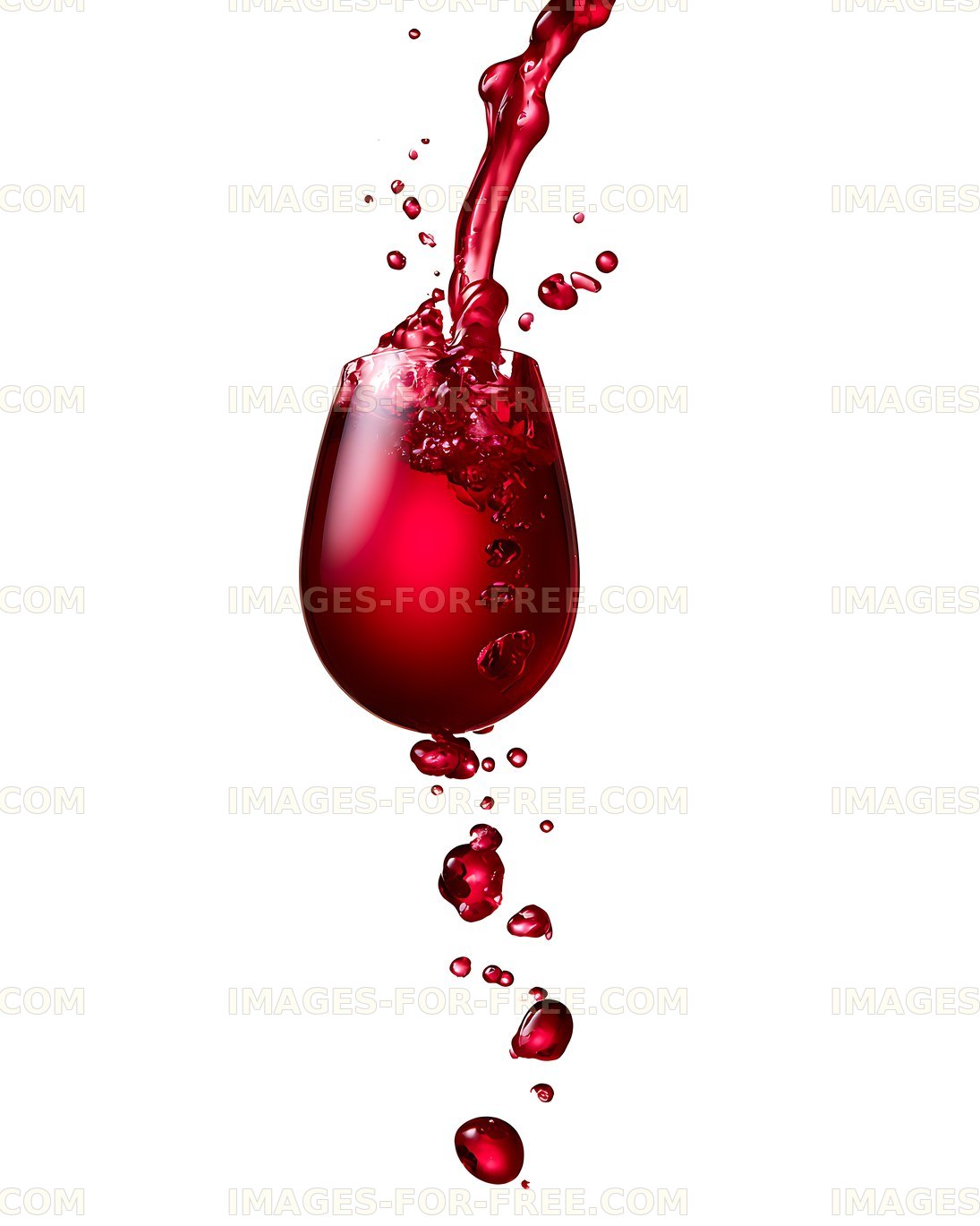 Dramatic red wine splash with droplets
