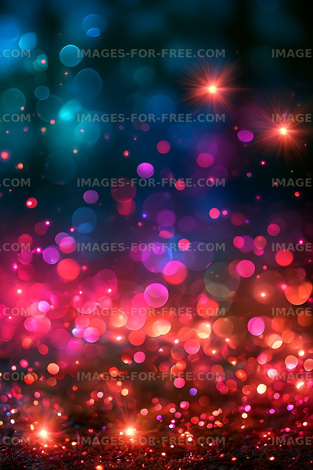 Vibrant abstract bokeh lights with colorful glow
