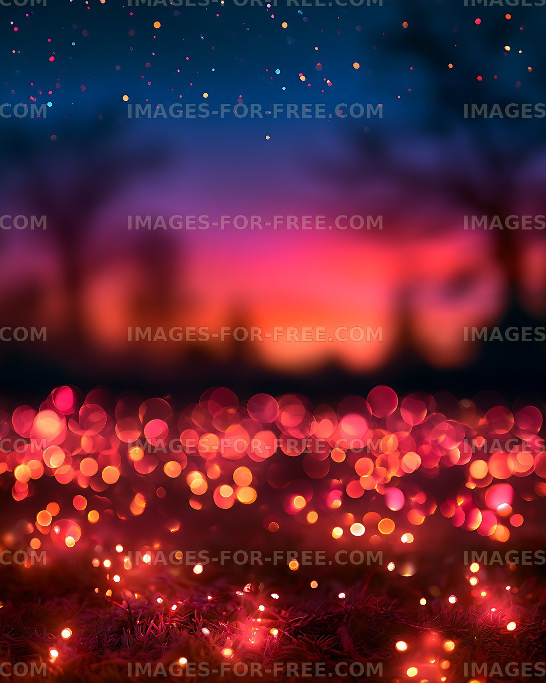 Colorful abstract bokeh lights on a dark background
