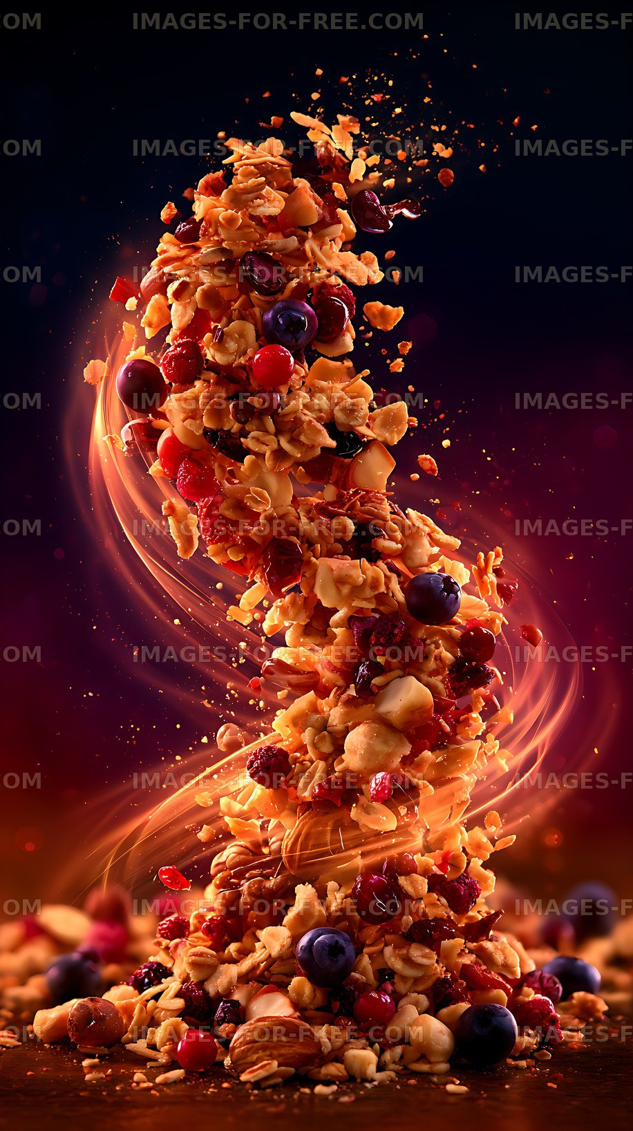 Dynamic granola and berry food composition