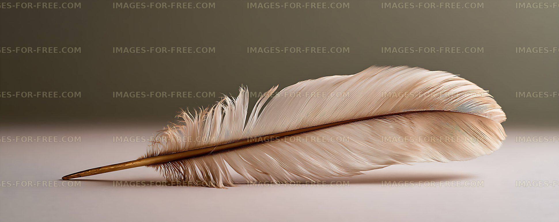 White feather in soft minimalist close-up