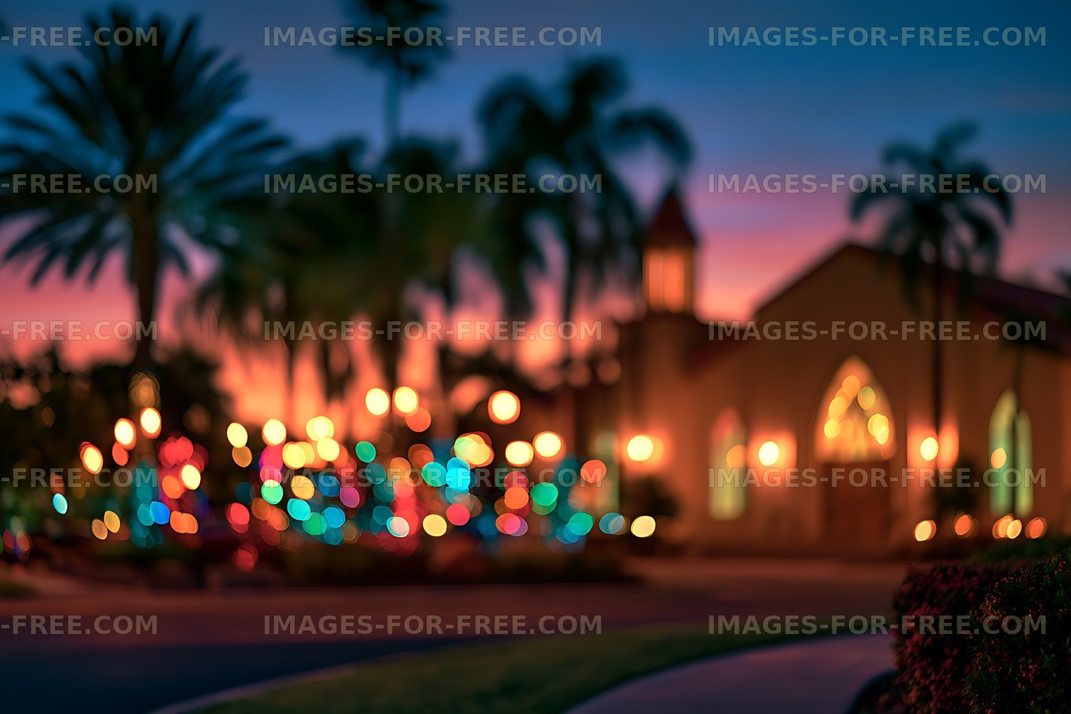 Soft Focus Tropical Resort at Dusk