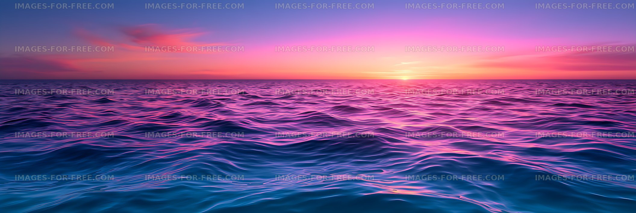 Vibrant sunset over rippling ocean water