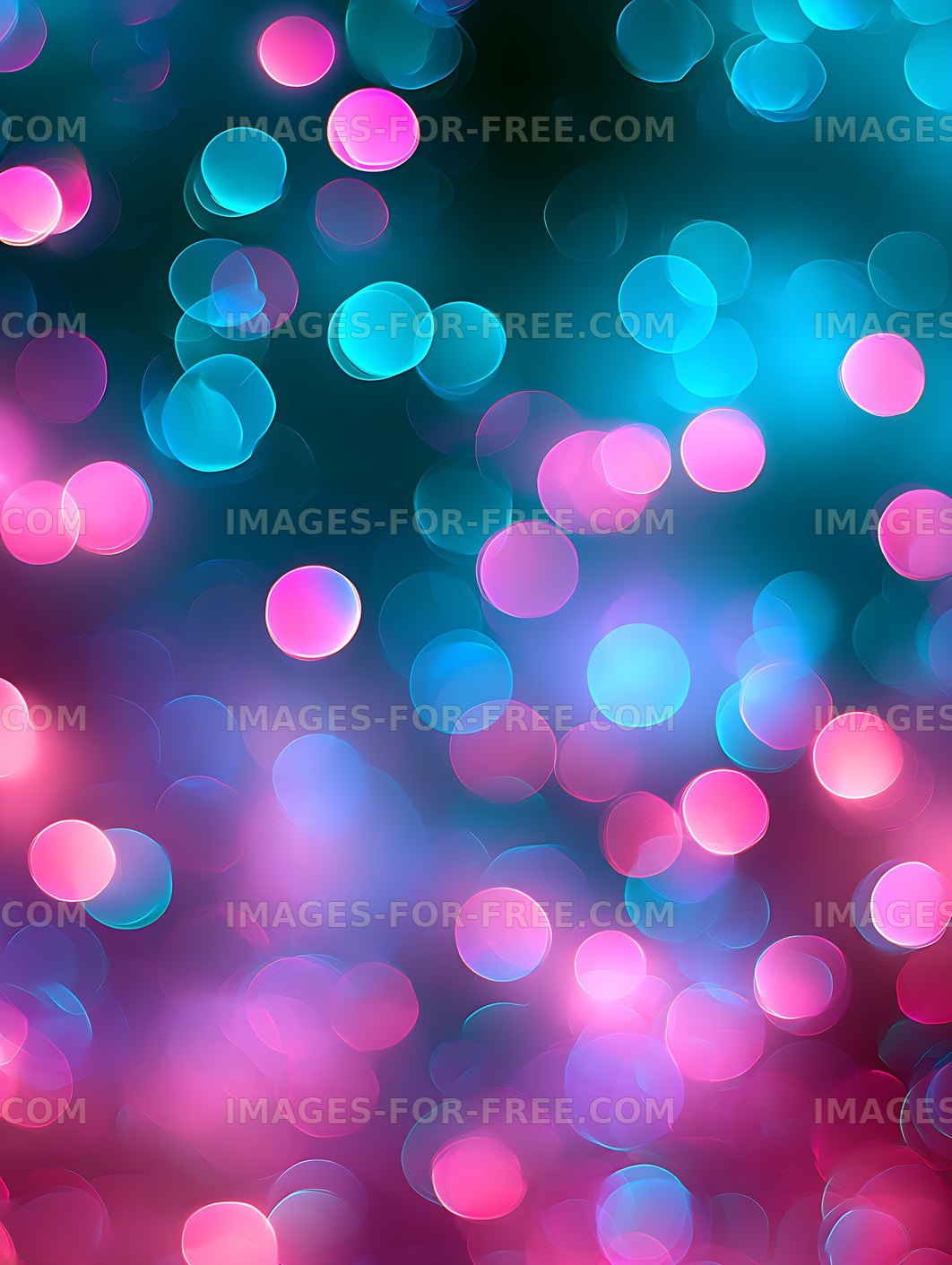 Vibrant neon circles in pink and blue