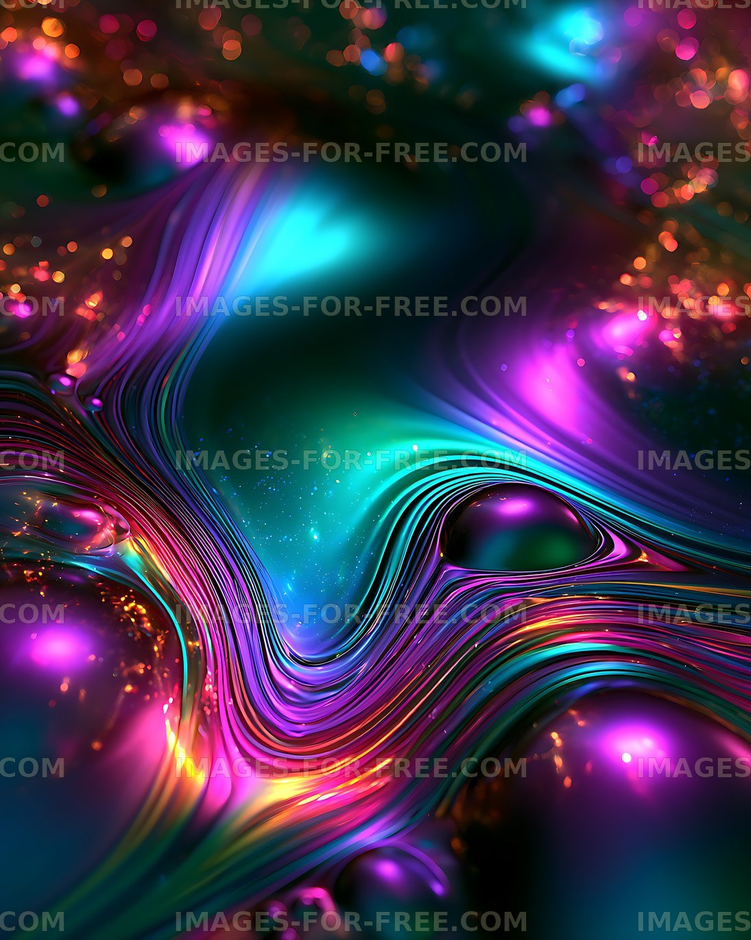 Colorful abstract neon wave background