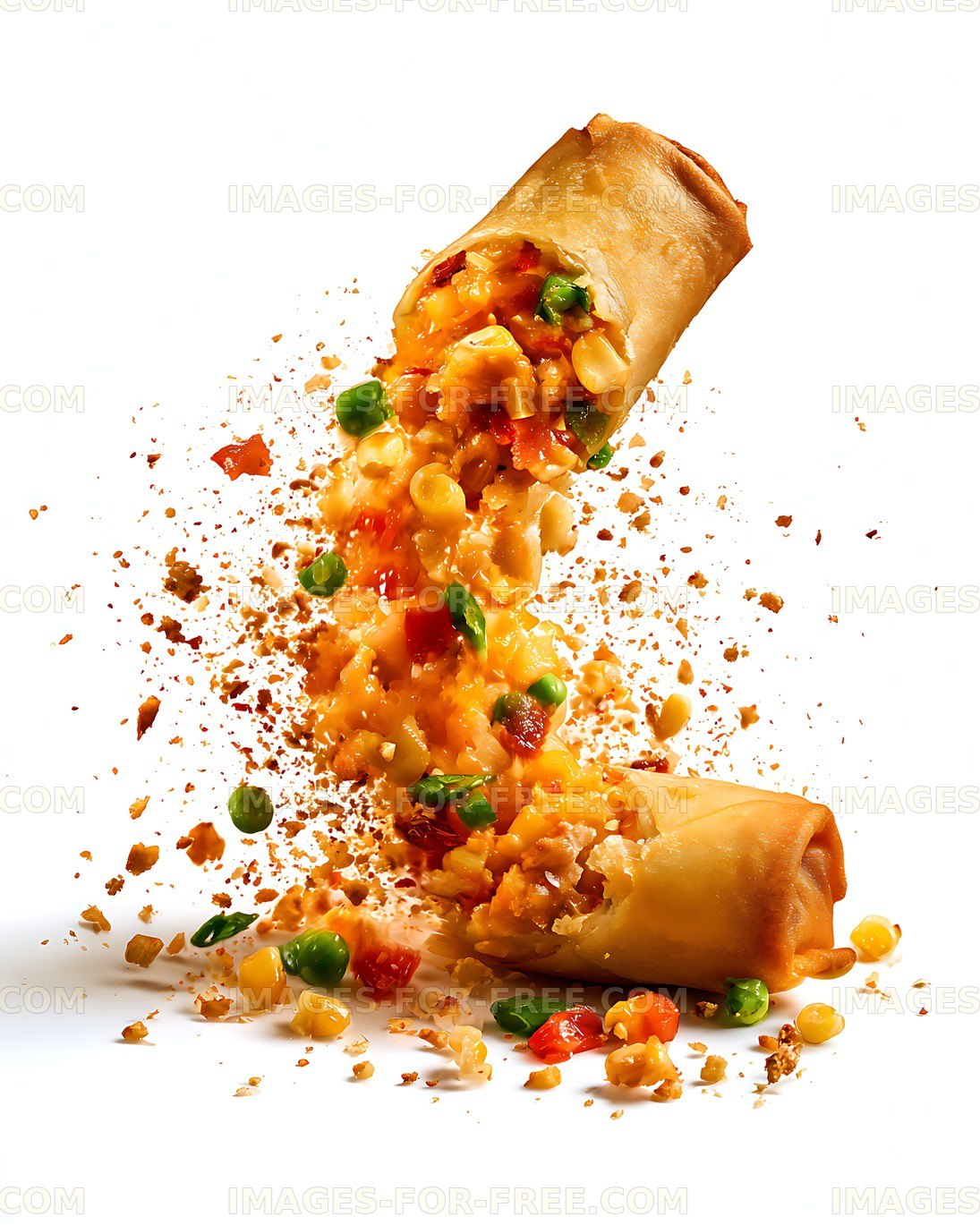 Burrito pieces bursting with cheese and vegetables