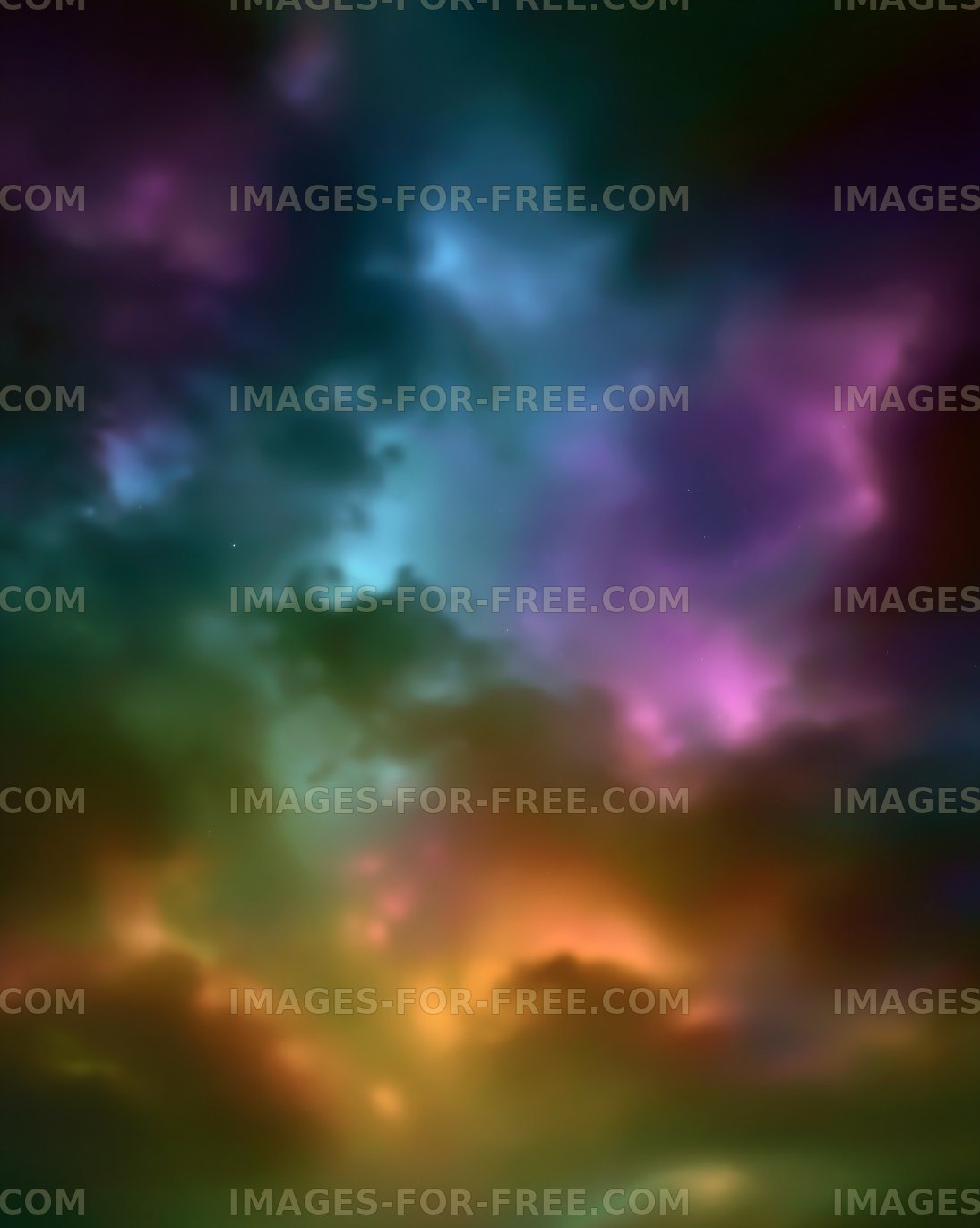 Colorful abstract clouds in a night sky