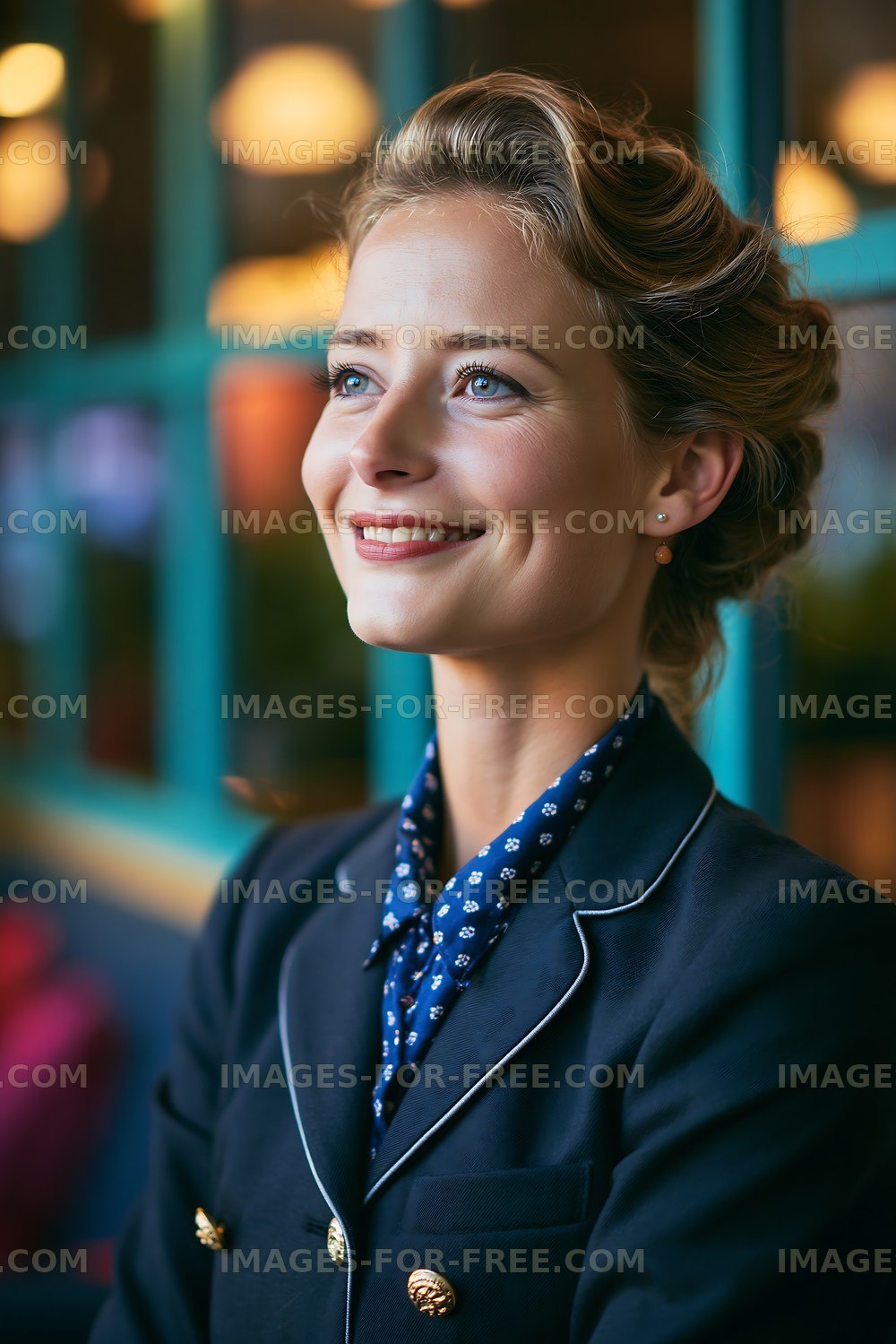 Woman smiling in cafe during daytime