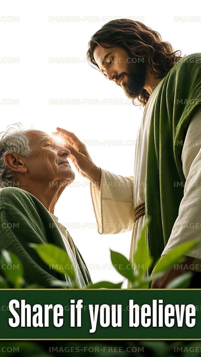Healing moment between a young man and an elderly person