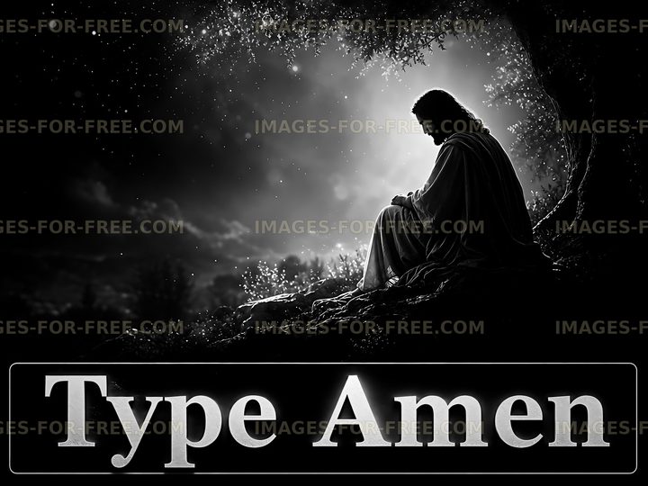 Silhouette of a man in contemplation under a tree at night