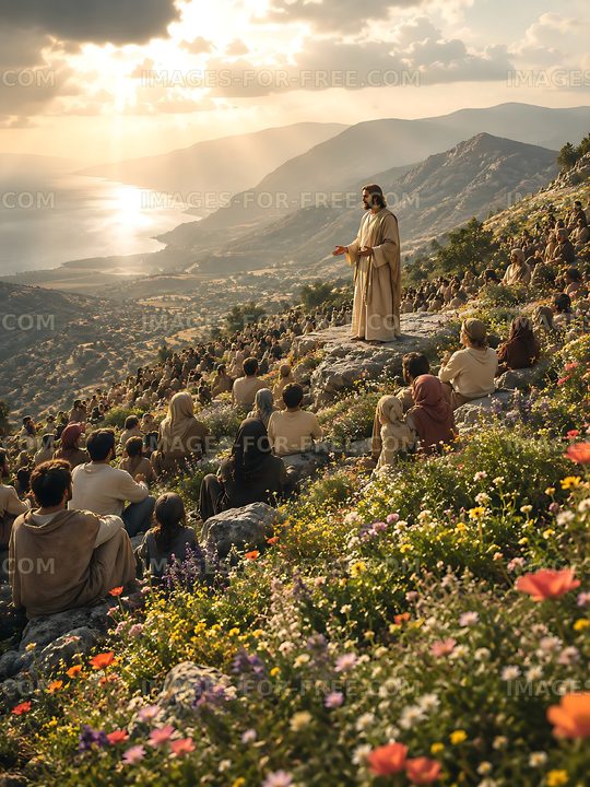 Gathering on a hillside during a teaching session by the sea