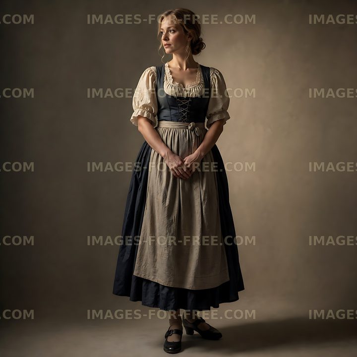 Woman in traditional dress standing in soft light