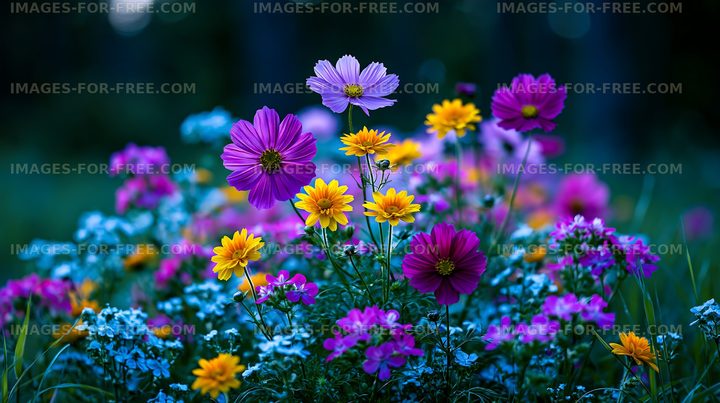Colorful flowers in bloom in a garden setting