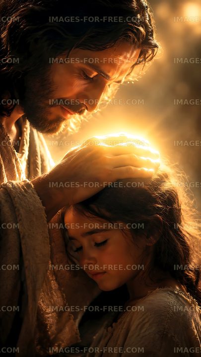 Father and daughter share a moment in soft golden light