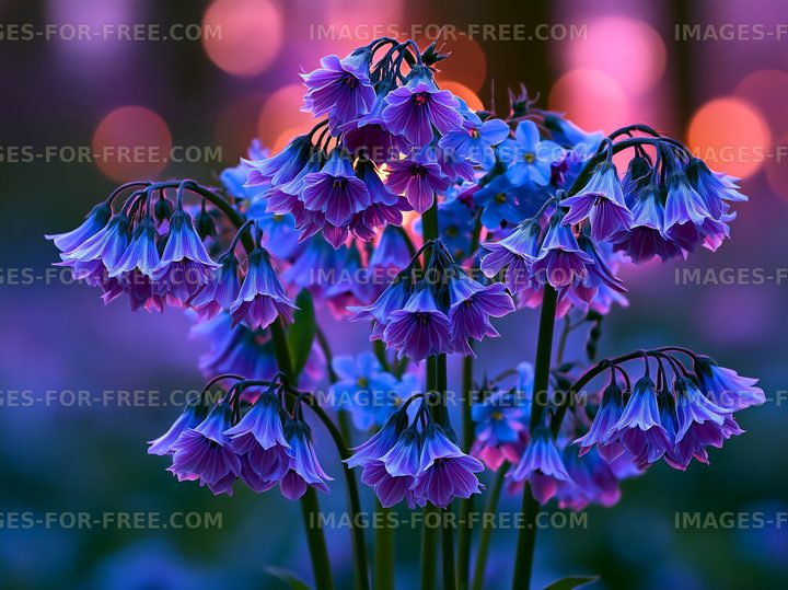 Vibrant purple flowers in a garden during sunset