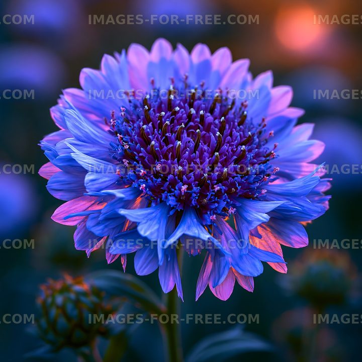 Vivid purple flower with detailed petals on a soft backdrop