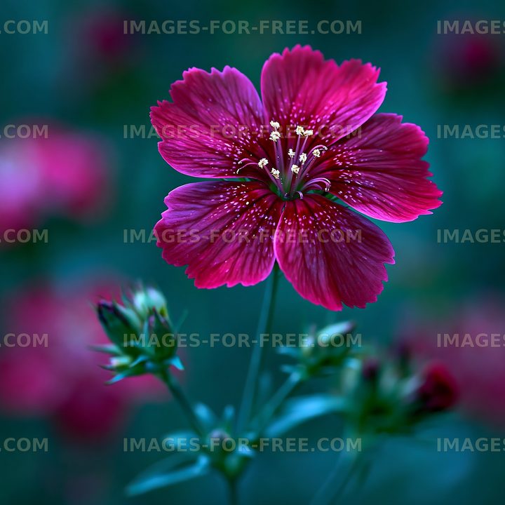 Bright pink flower with green background