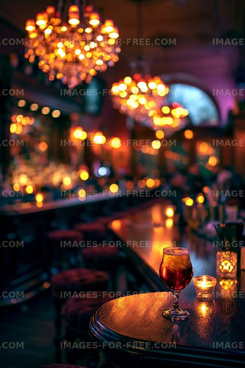 Elegant bar scene with drinks and warm lighting