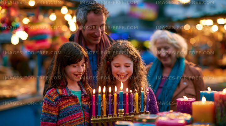 Celebrating a festival with family at a night market