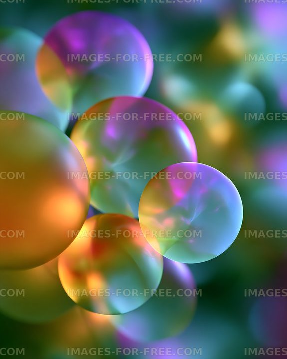Colorful bubbles floating in abstract background