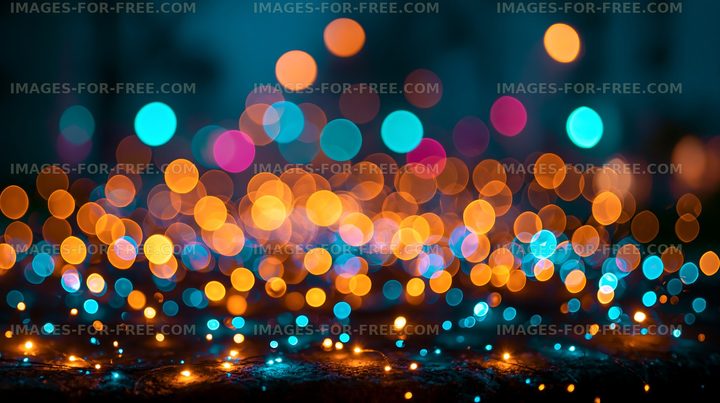Colorful bokeh lights create a vibrant background effect