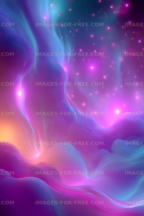 Colorful abstract cosmic clouds with bright stars