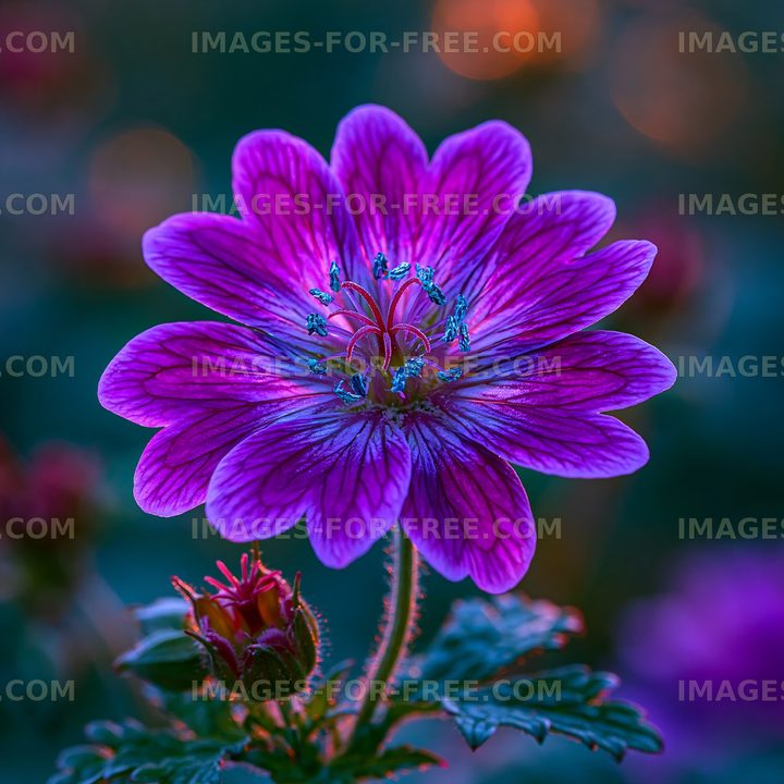 Beautiful purple flower with intricate petals in garden