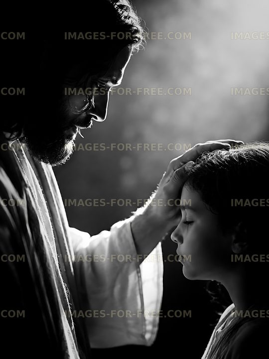 Religious figure interacts with child in a moment of connection