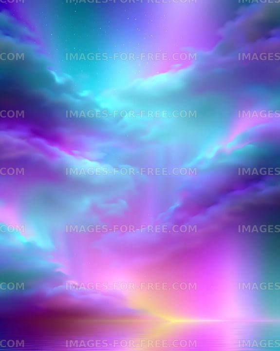 Vibrant sky with colorful clouds at dawn