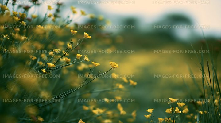 Wildflowers blooming in a field during the day