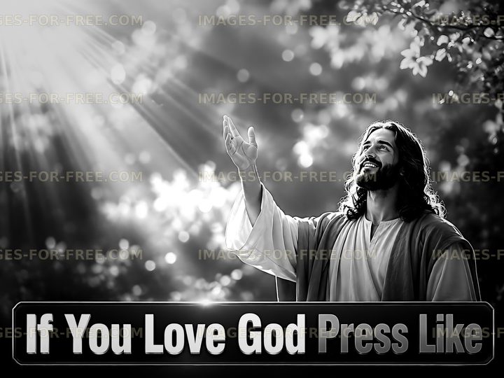 If you love God press like message in black and white