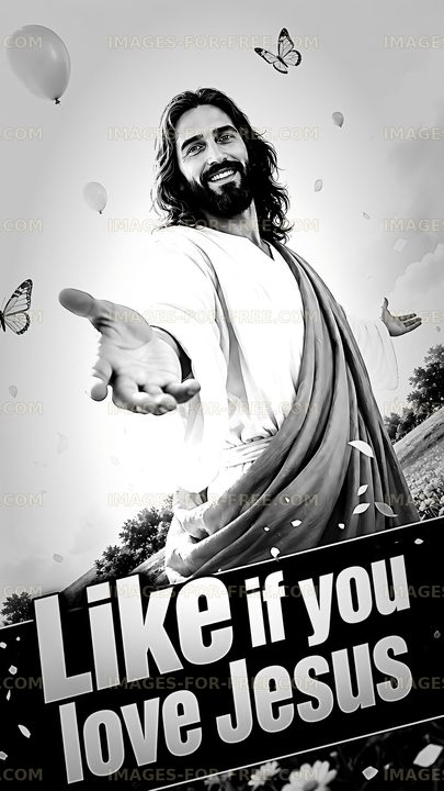 Man with outstretched arms promoting love for Jesus