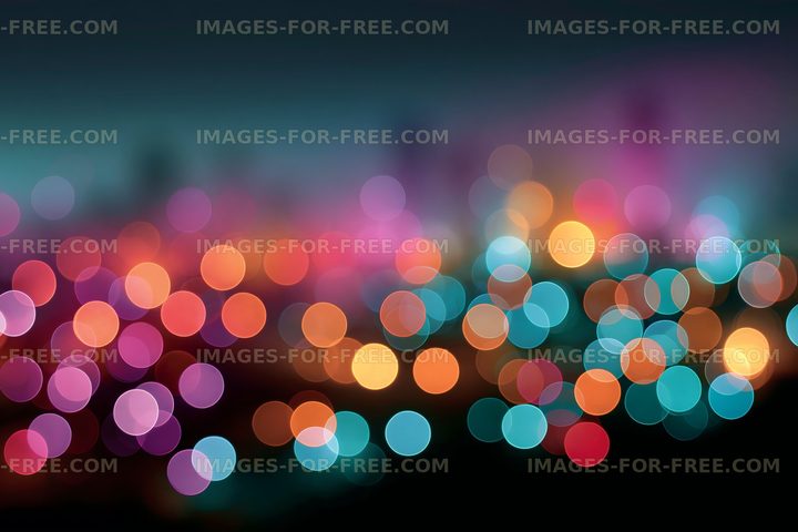 Colorful bokeh lights creating a vibrant nighttime scene