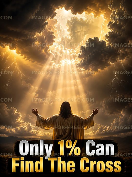 Light breaks through clouds in a dramatic sky with a figure