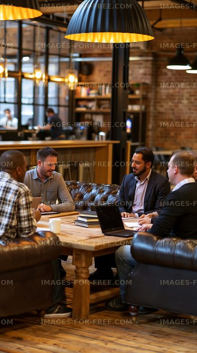 Meeting in a modern office space with professionals discussing plans