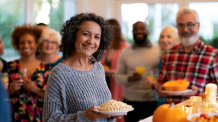 Gathering of friends sharing food and drinks at a home celebration
