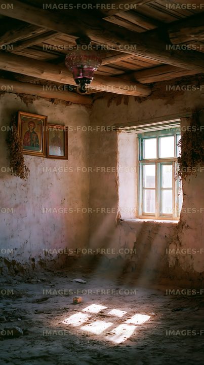 Old room with a window and light coming through