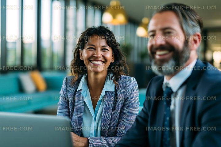Business people working together in a modern office