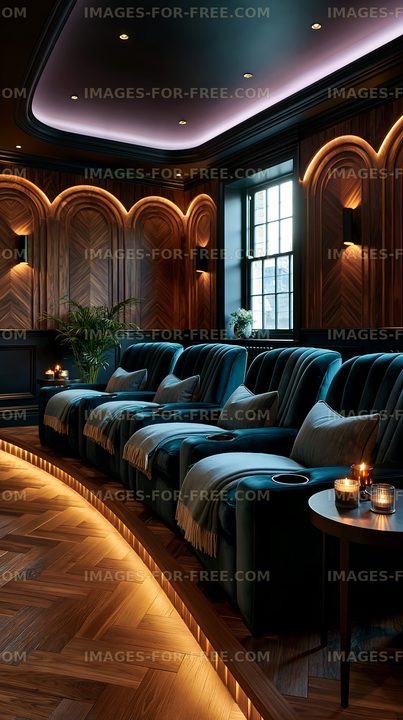 Cozy home theater seating area with modern design