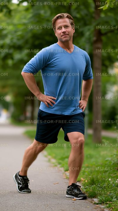 Man jogging on a path in a park during daytime