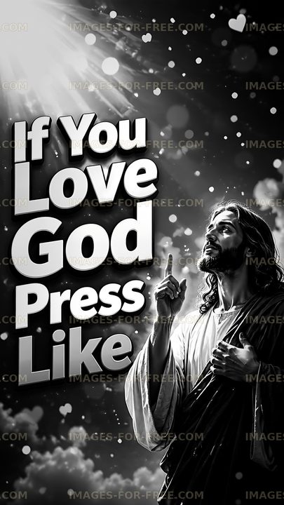 If you love God press like in black and white design