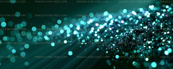 Bright teal glitter with sparkle effect on dark background