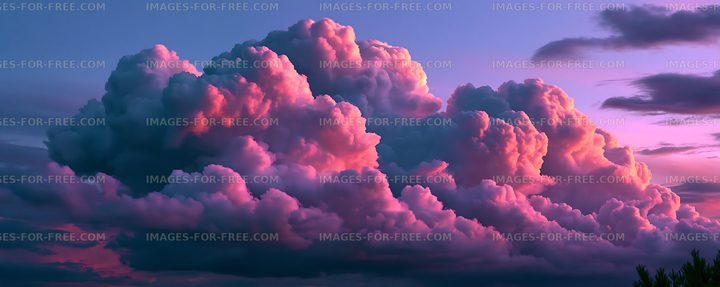 Colorful clouds during sunset in a clear sky